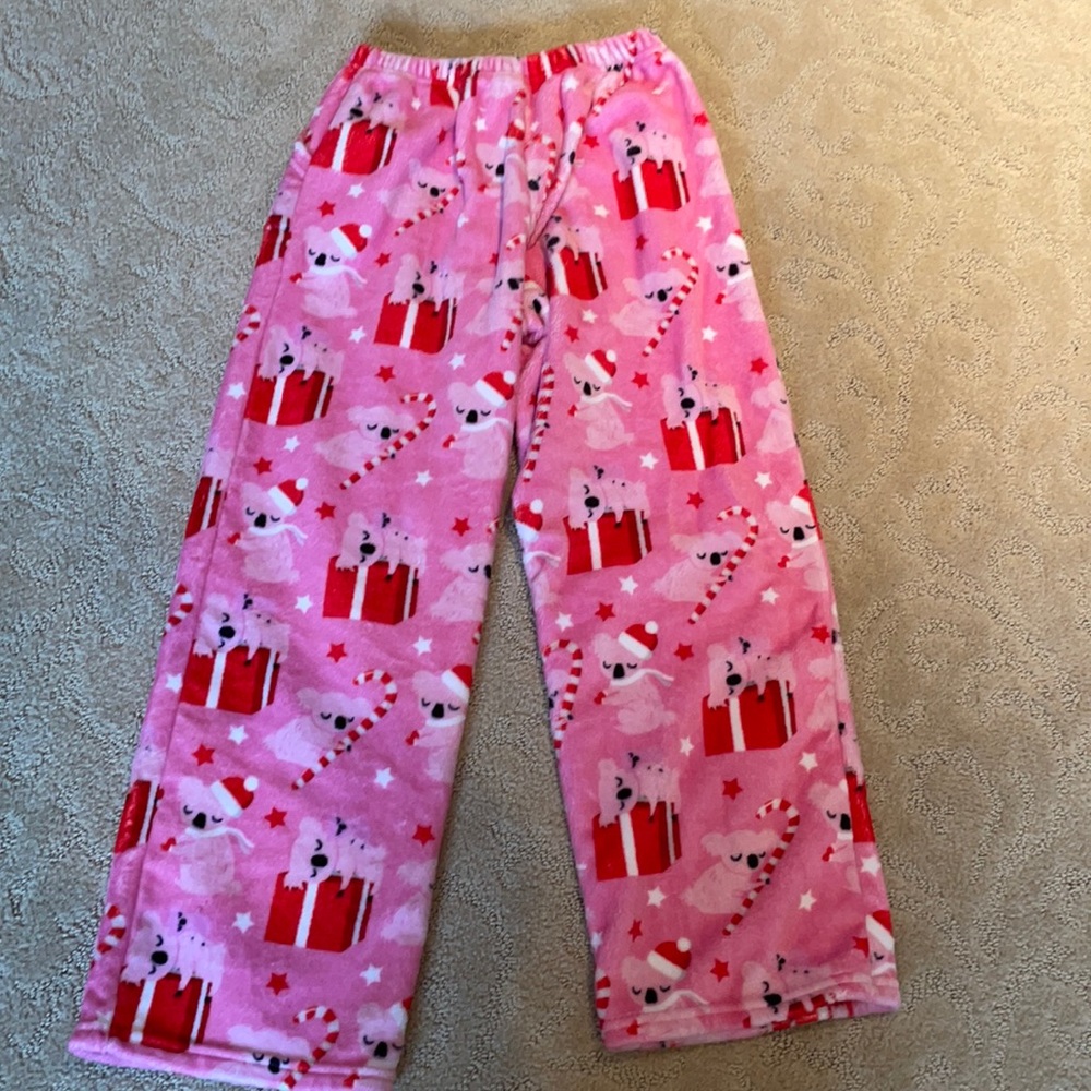 Fuzzy Koala Christmas pajama pants